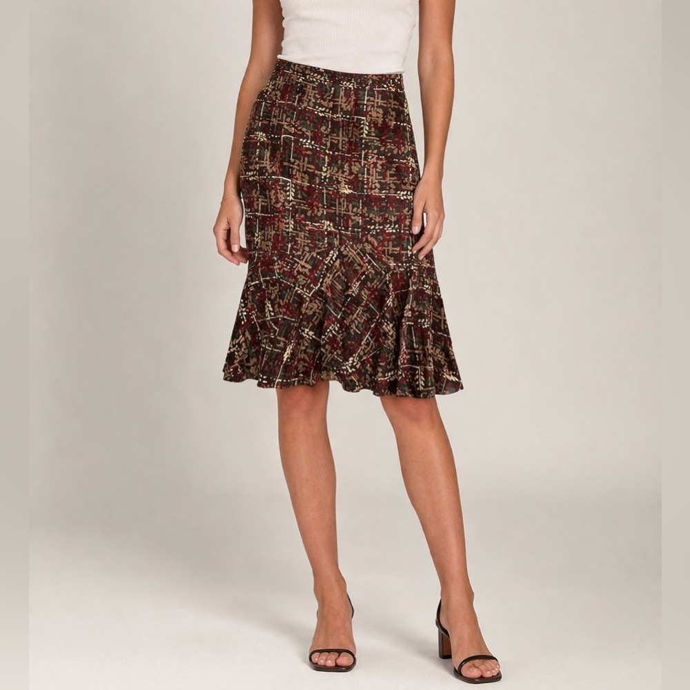 NWT Ann Taylor Loft Women's Career Rayon / Wool Multi-Color Lined Skirt Size 2